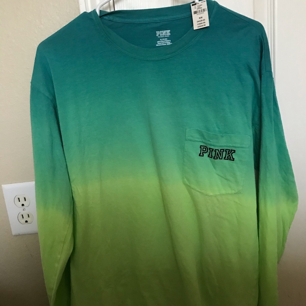 BRAND NEW PINK/VICTORIA SECRET OMBRÉ SLEEVED SHIRT
